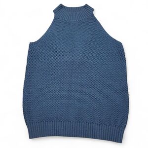 LOFT Women's Textured Blue Sleeveless Sweater Size Small EUC